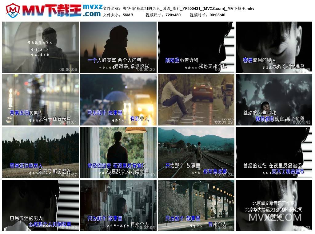 曹华-容易流泪的男人_国语_流行_YF400431